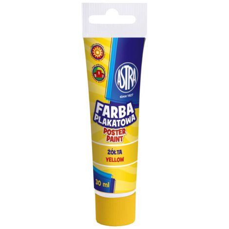 Farba plakatowa Astra, 30ml, żółta